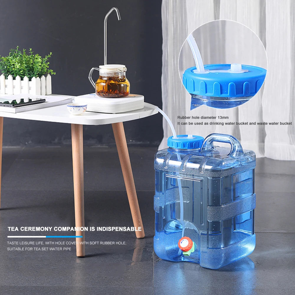 7.5/10/15L Water Carrier Tank Portable Water Storage Tanks Food Grade Large-Capacity with Faucet for Picnic Hiking