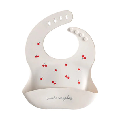 Waterproof Bibs For Kids Feeding Baby Eating Stuff Soft Silicone Babeast Cartoon Printed Adjustable Baby Tasting Feeding Bibs