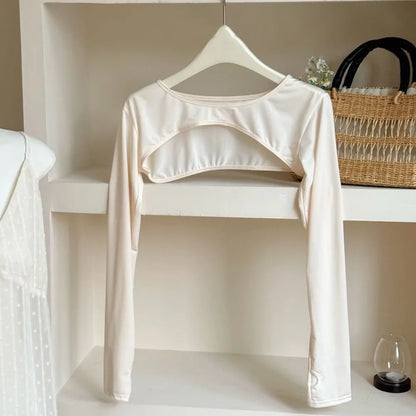 Ultra-thin Long Sleeve Crop Top Quick-Drying Anti UV Long Ice Silk Sleeves Solid Color UV Protection Sunscreen Arm Covers Girls