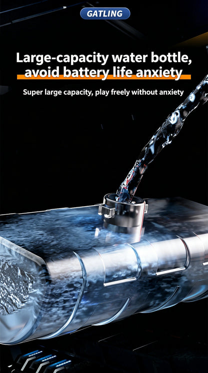 Auto Gatling Water Cannon Rotating High-Pressure Large Capacity Gatling Water Gun Toy Adults Outdoor Summer Fun Play Kid Gifts
