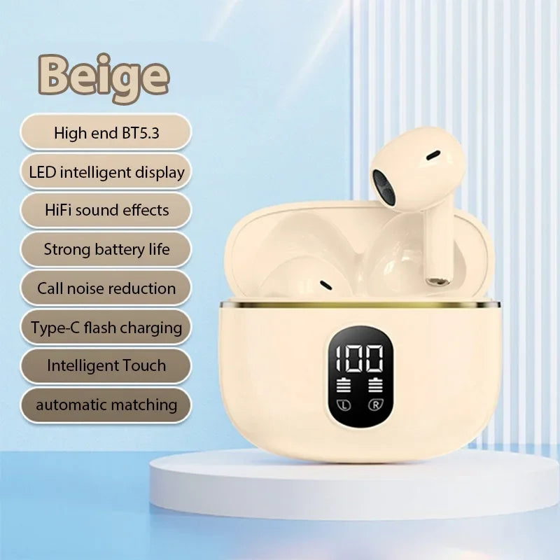 X87 In-Ear Headphones with LED Digital Display HiFi Stereo Earphones Long-lasting Headsets Phones Laptops Widely Compatible