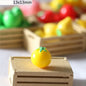 100pcs 3D Mini Resin Simulation Banana Charms DIY Children's Miniature Fruit Models for Craft Making Kitchen Toys For Dollhouse