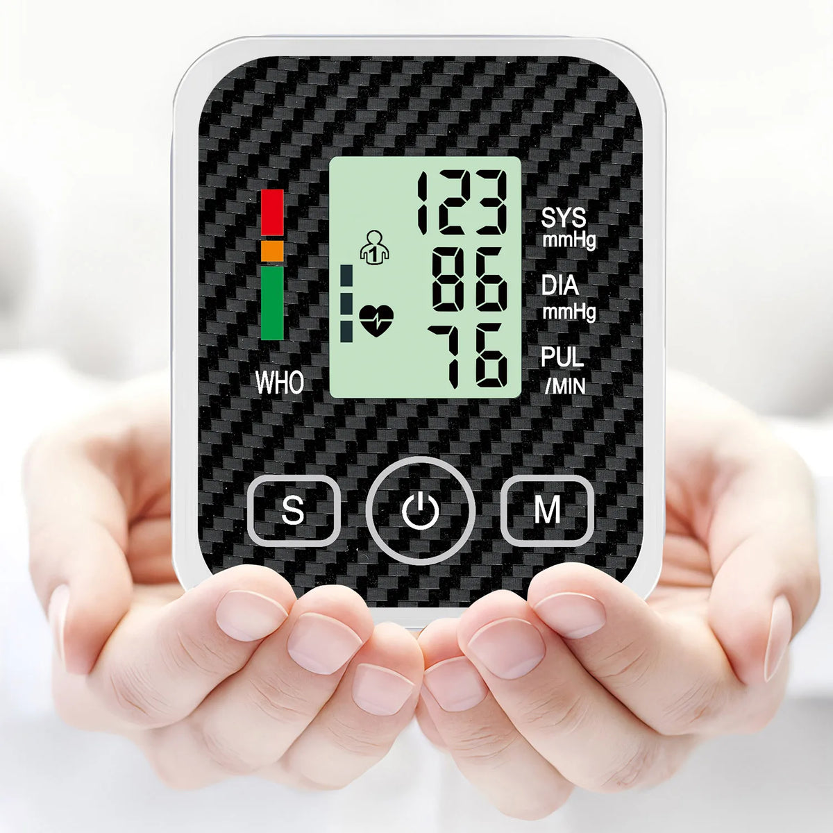 LED Digital Blood Pressure Meter Upper Arm BP Monitor Medical Tonometer Pulse Automatic Sphygmomanometer Use Dry Batterys