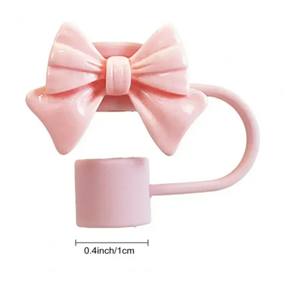 New Cute Bow Straw Cap Covers Silicone Straw Toppers Cap For Stanley Cups Accessories Straw Dust Cap For 10mm Diameter Straws