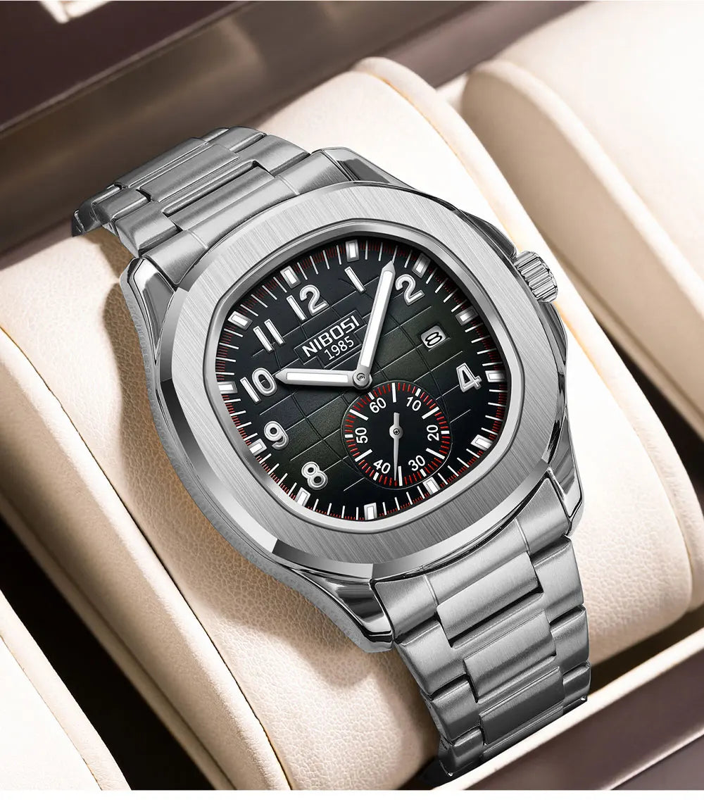 NIBOSI Sport Mens Watches Top Brand Luxury Auto Date Watch Men Waterproof Luminous AQUANAUT Quartz Watches for Men Reloj Hombre