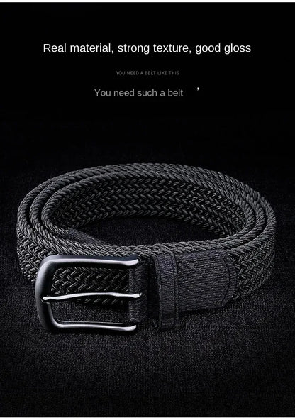 Men Belt Braided Elastic Belt for Men Stretchy Woven Canvas Fashion Belt for Versatile Jeans and Pants