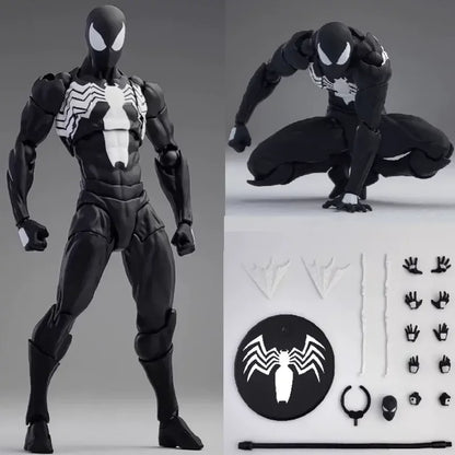 16cm MESS TOYS 1/12 Spider-Man Venom Symbiote Kaine Parker Scarlet Spider Black & Red Suit Action Figure Anime Model Toy Gifts