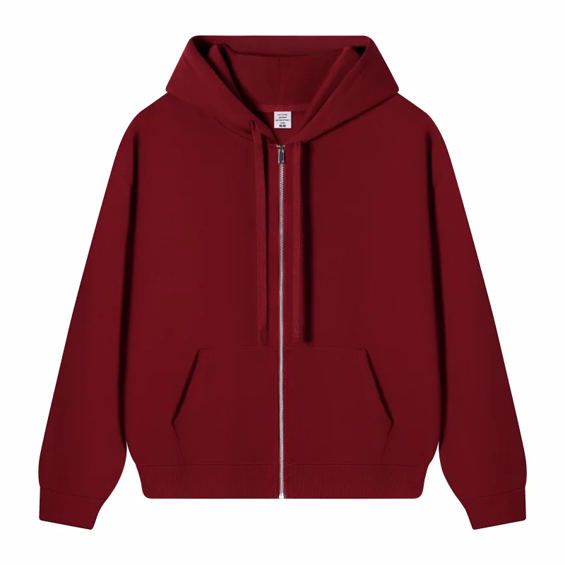 Bulk Custom Logo Full Zip Up Hoodie Unisex Sweatshirt Personalized Printing Embroidery Team Staff Uniform Work Jacket Men Women