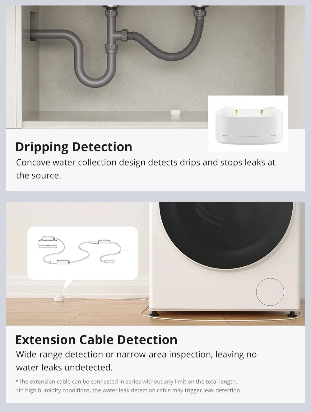 SONOFF SNZB-05P Water Leak Sensor With Detection Cable 5-Year Battery IP67 Waterproof Smart Alarms Works With Alexa Google Home