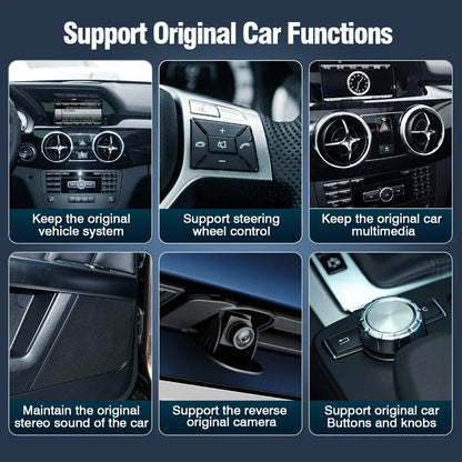 AUTOTOP Wireless CarPlay Android Auto Upgrade Adapter for Mercedes Benz A B C E CLA GLA GLK ML Sprinter NTG4.5 Becker Car AI Box, Airplay Android Mirror GPS BT, SWC Steering Wheel Control, Plug & Play Keep Original Factory Sy