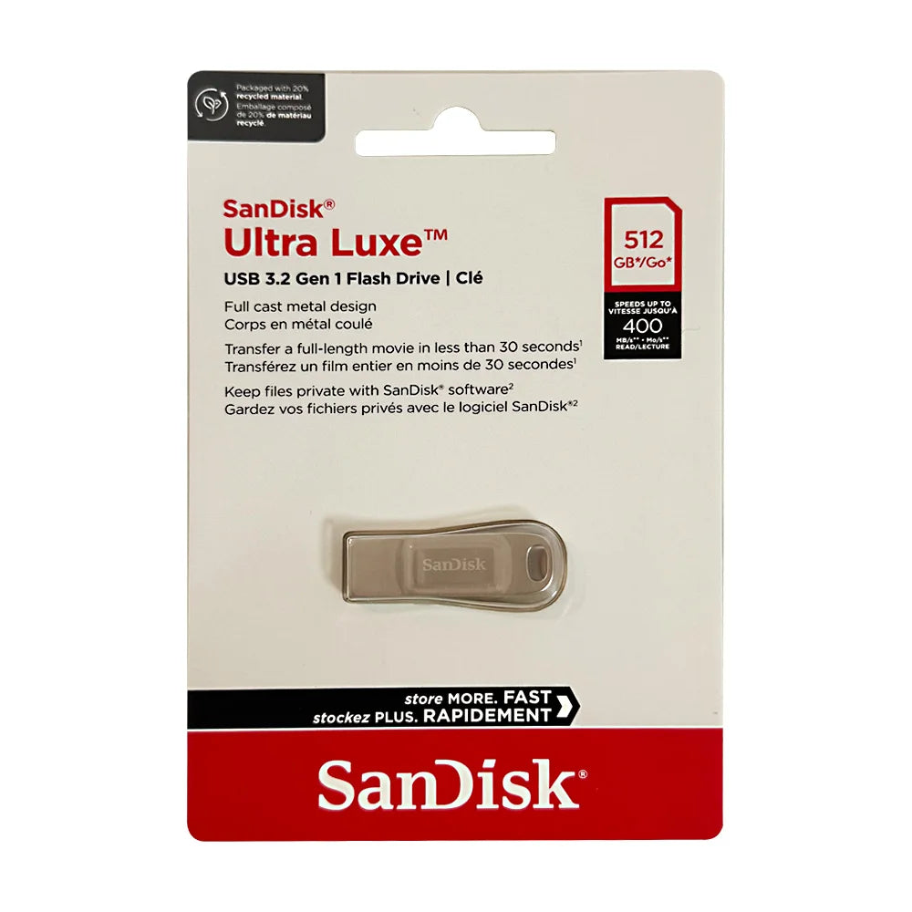 SanDisk 100% Oryginalny, Prawdziwy Ultra Luxe USB 3.2 Pendrive USB 32GB 64GB 128GB 256GB Pamięć Flash Full Metal Jacket
