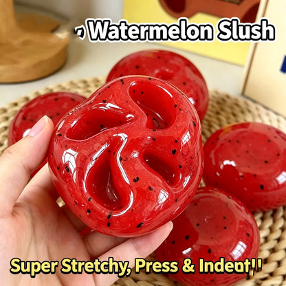 Watermelon Slushy Squishy Toy Soft Slow Rebound Stress Relief ASMR Squeeze Toy Realistic Fruit Simulation Model Adult Gift