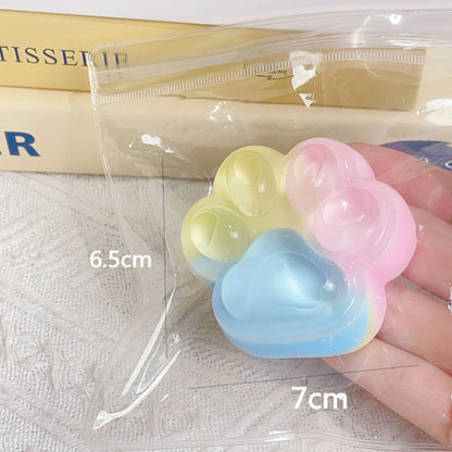 Taba Squishy Rainbow Cat Claw Squishy Fidget Toy Soft Cat Paw Slow Rebound Pinch Decompression Toys Adults Relief Squeeze Toys