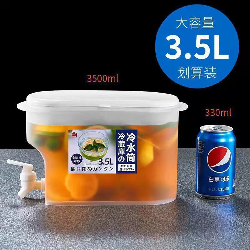 3.5L Large Capacity Cold Water Pitcher Cold Kettle with Faucet In Refrigerator Iced Beverage Dispenser Refrigerator and Spigot