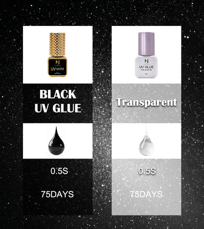 JOMAY 0.5Sec Eyelash Extension Glue Black Fast Dry UV Lashes Glue Black Eyelash Glue Lash Remover For UV Eyelash Extension