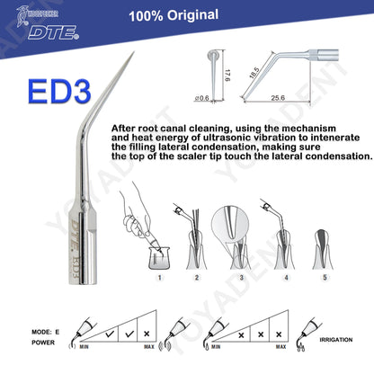 Woodpecker DTE Dental Endo Tips Ultrasonic Scaler Tips Scaling Tips ED-Series Fit NSK SATELEC Scaler Handpiece Dentistry Product