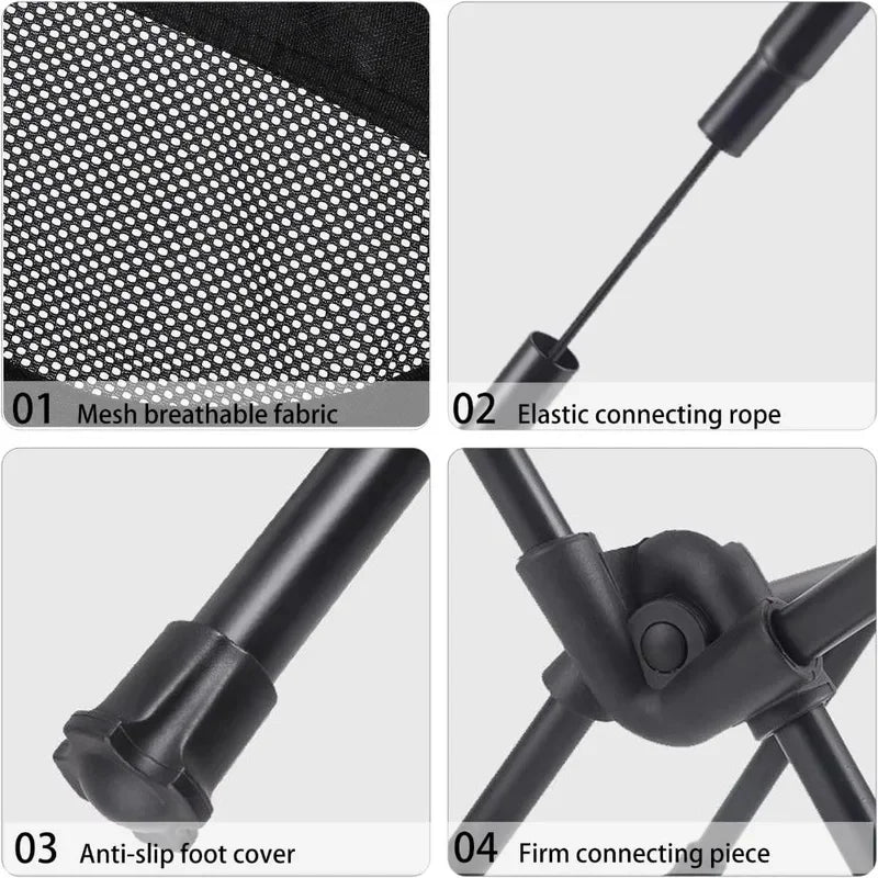 Portable Lightweight Folding Camping Chair With Storage Bag Outdoor Seat For Fishing Beach Picnic Hiking Backpack Travel