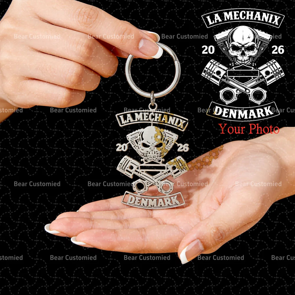 Stainless Steel Custom MC Letter Keychain Personalized Handwriting Logo Key Ring DIY Name Cartoon Fashion Key Pendant Cute Gif