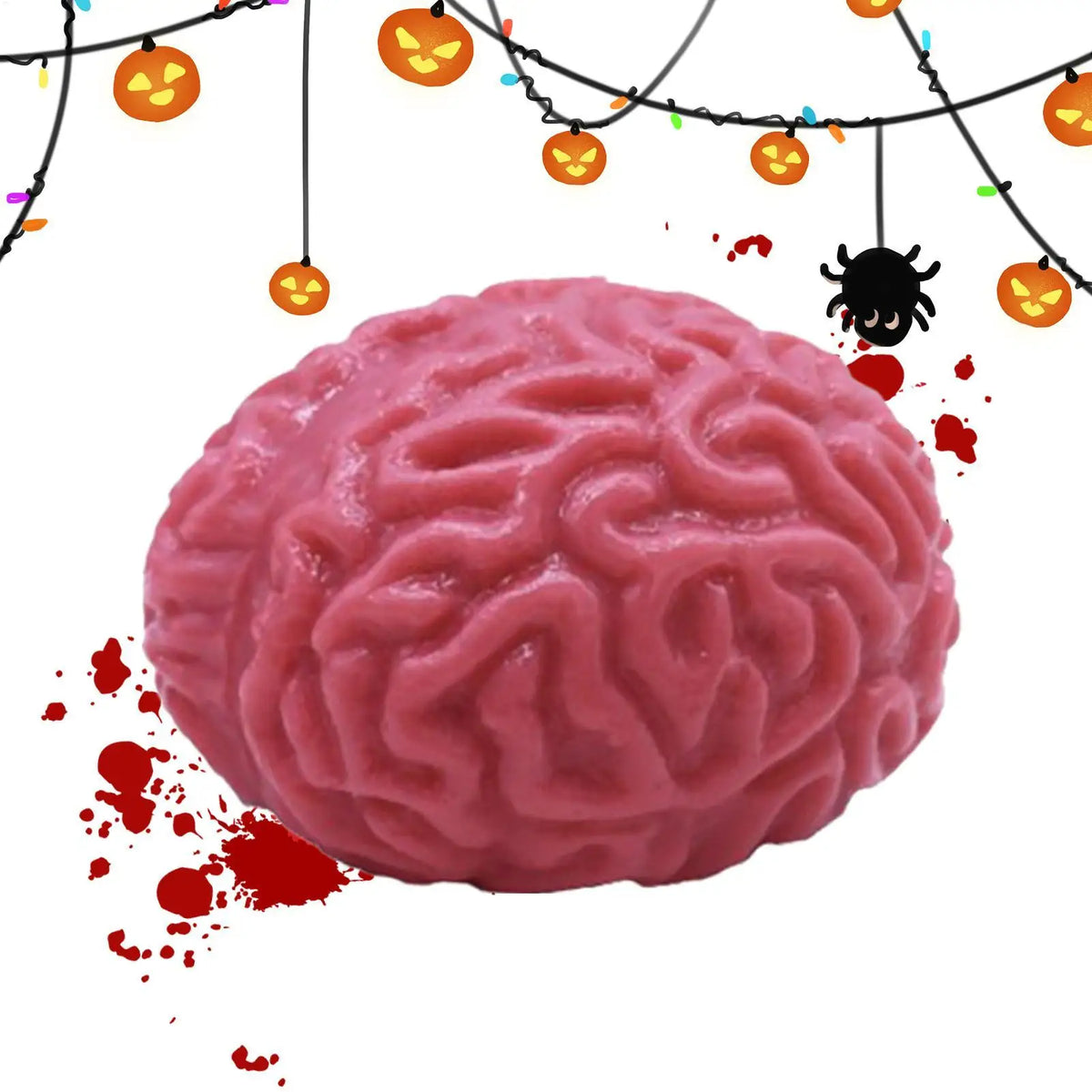 TPR Soft Fake Brain Stress Relief Toy Squeeze Ball Halloween Sensory Fidget Slow Rebound Prank Classroom Prize Party Supply