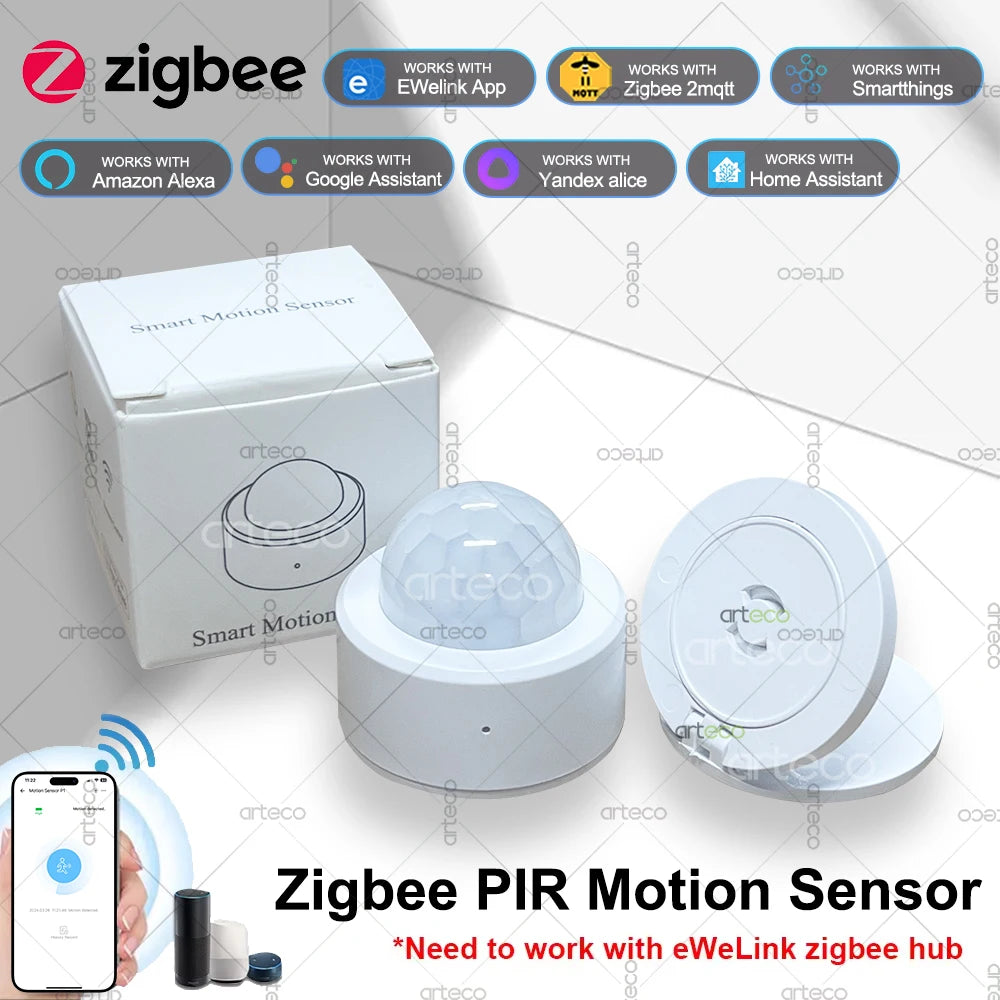 Ewelink Zigbee PIR Motion Sensor Human Body Movement Wireless Infrared Detector Smart Home Security Works With Alexa Google Home