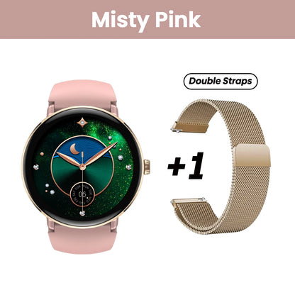 New 2025 Zeblaze LILY 2 Voice Calling Female Smartwatch Double Strap 1.2" HD AMOLED Display Health Monitoring Sports Smart Watch