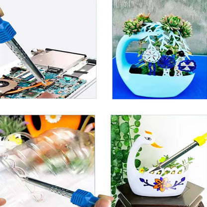 2-IN-1 Electric Soldering Iron Kits DIY Carving Knife 60W Replaceable Soldering Iron Head Soldering Iron Pen Welding Kit