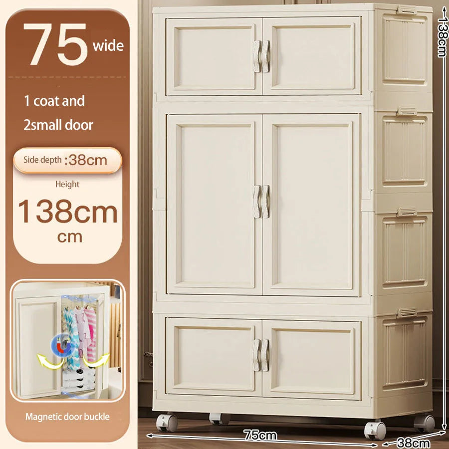 Home Use Baby Closet Easy Assembly Bedroom Storage Cabinet Thickened Children's Clothes Organizer Infant Wardrobe
