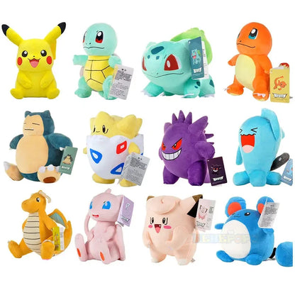 HOT 16cm-20cm Pokemon Stuffed Plush Toys Kawaii Charmander Pikachu Raichu Jenny Turtle Anime Doll Kids Birthday Christmas Gift==