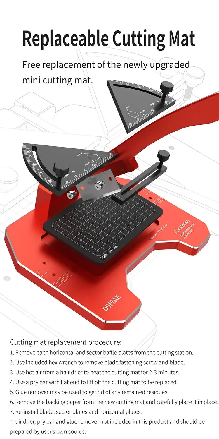 DSPIAE AT-CJ Angel Cutting Station Hand Tool Set for Precision Work Aluminium Alloy Hobby DIY Model Tools Red Carbon Steel Blade