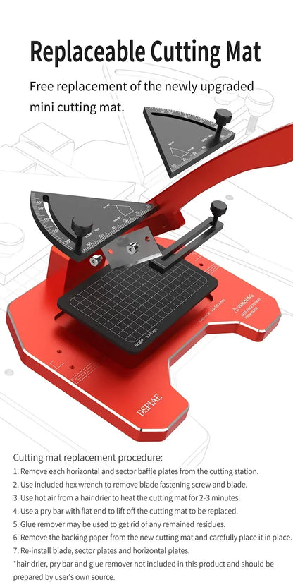 DSPIAE AT-CJ Angel Cutting Station Hand Tool Set for Precision Work Aluminium Alloy Hobby DIY Model Tools Red Carbon Steel Blade