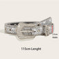 Gothic Black Silver Metal Buckle Rhinestone Belt Luxury Desiner Four Seasons Y2K Womens Jeans Belt Plus Size Men's Waistband