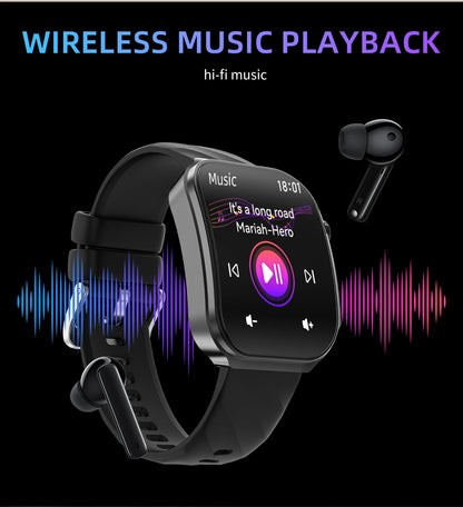 LIGE Nowy smartwatch z zakrzywionym ekranem 3D o przekątnej 2,2 cala z podświetleniem LED, termometrem, monitorem zdrowia, połączeniami BT i funkcjami sportowo-fitnessowymi