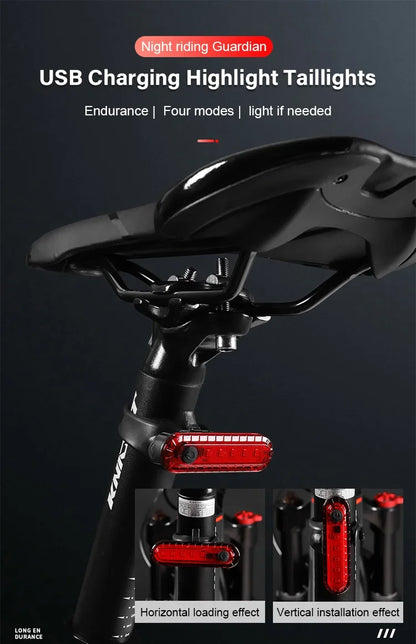USB-C Rechargeable Bicycle Lights Bike Safety Warning Lamp Outdoor Waterproof Cycling Flashlight For Mountain And Road Bikes