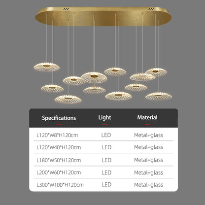 Dining room pendant light Modern villa dining room Kitchen pendant light designer glass Multi-head Hanging Lamp pendant light