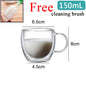 80ML Double Wall Glass Cup 1/12PCS Transparent Handmade Heat Resistant Tea Drink Whisky Wine Set Espresso Coffee Milk Mugs Gift