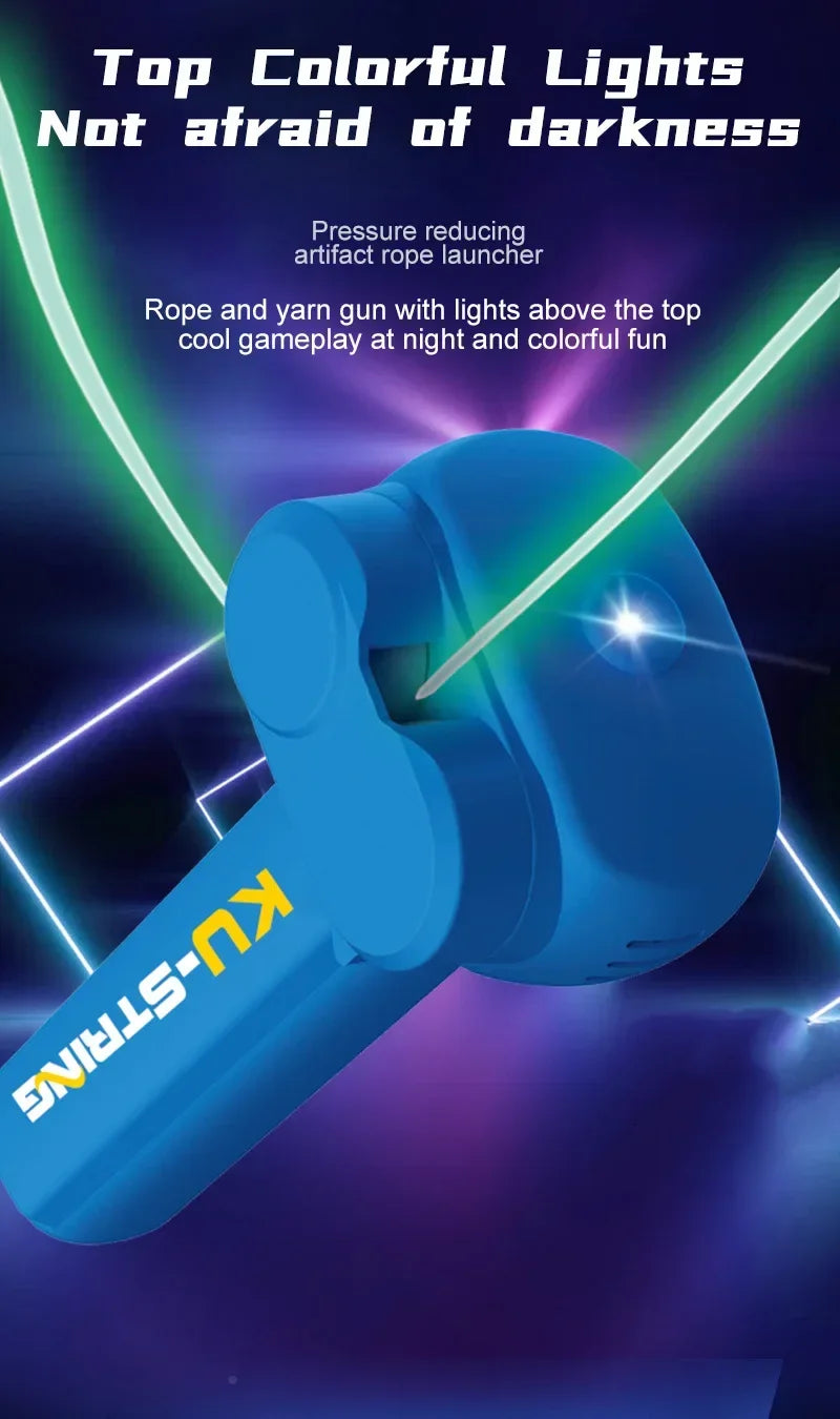 Launcher Loop Rope Toy Rope Launcher Zip String Handheld Adjustable Speed Luminous Rope Lasso Kids Adult Fun Game Toys Gift