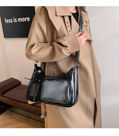 Y2k Harajuku Shoulder Bag Women Korean Transparent Ita Bag School Crossbody Bag Female Japanese Designer Preppy Handbag Purse