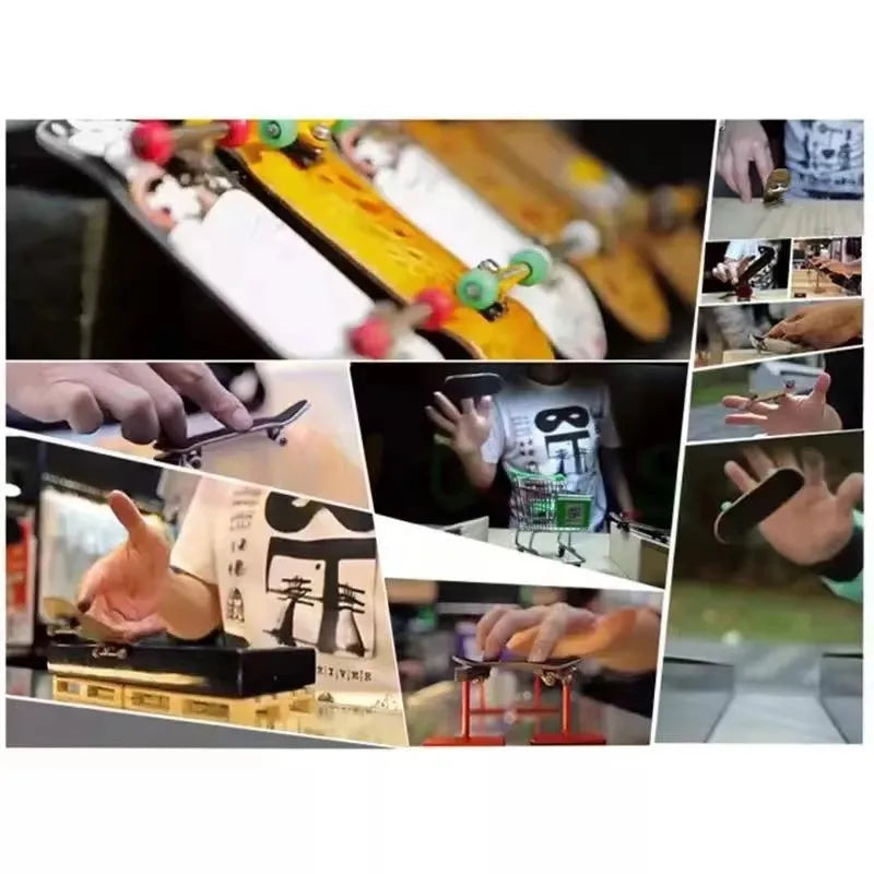 3 PCS Fingerboard Finger Scooter Mini Skateboard Deck Alloy Antistress Tech Bracket Desktop Toys Training Cool Extreme Sport