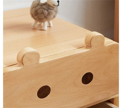 Solid Wood household Kindergarten Children's Bedside Table Apartment Dormitory Storage Cabinet Modern Kids Bedroom Nightstan