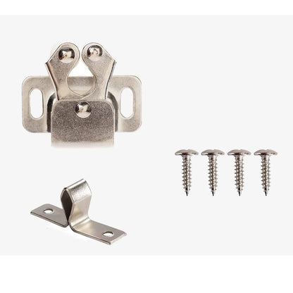 Furniture Door Stoppers Antique Copper Color Cupboard Cabinet Door Roller Latch Twin Double Catches with Striker and Free Screws