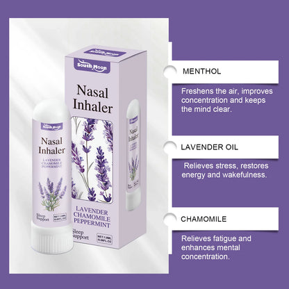 Lavender Chamomile Peppermint Nasal Inhaler Refreshing Breathing Support Sleep Aid Focus Boost Portable Daily Use