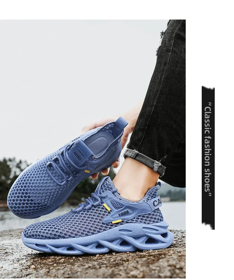 Breathable Mesh Summer Men Platform Sneakers Lightweight Casual Loafers Shoes for Running Tennis Hiking Outdoor Daily Wear