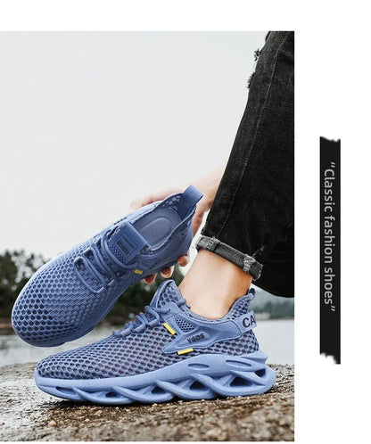 Breathable Mesh Summer Men Platform Sneakers Lightweight Casual Loafers Shoes for Running Tennis Hiking Outdoor Daily Wear
