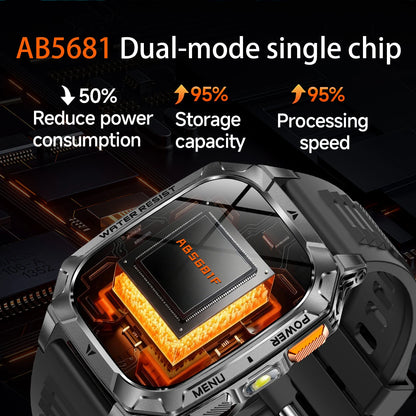 LIGE 2026 Military Grade 1400mAh Battery Smart Watch Men 2.01" HD Screen IP68 Waterproof Sport Fitness Bluetooth Call Smartwatch
