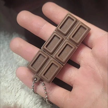 Fidget Toy Simulated Meiji Chocolate Bendy Snap-And-Play Stress Relief Jp Style Keychain Pendant Funny Gifts Creative Gadgets