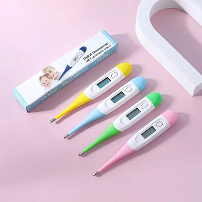 Digital Thermometer with Soft Tip, Oral & Armpit Temperature Test for Baby Adults, Home First Aid Fever Detection Tool