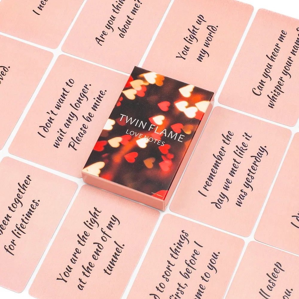 45pcs Twin Flame Love Notes Oracle Cards - 10.3×6cm Fortune Telling Deck Relationship Insights Table Board Game for Parties