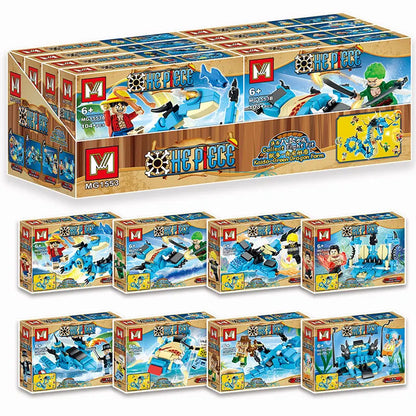 MOC One Piece Building Blocks Blind Box Luffy Kaido Dragon Bricks Model DIY Assemble Blue Dragon Figures Toy Kid Collection Gift