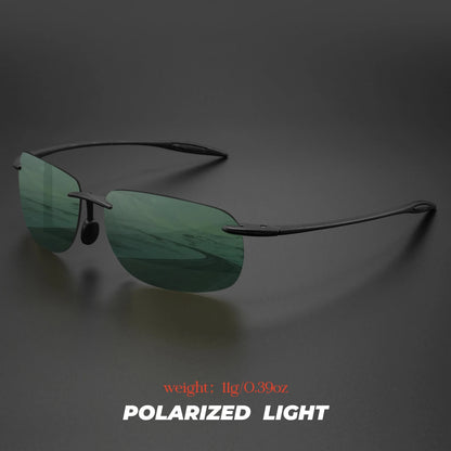 3PCS Ultra Light 11g TR90 Frameless Polarized Sunglasses - Flexible & Comfort Fit, Square Shape for Driving, Fishing, Outdoor