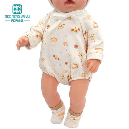 Fits 17-18inch American Doll and New Born Doll Clothes Fashion Dresses, Hooded Jumpsuit, Cardigan Strap Skirts Toys Gifts